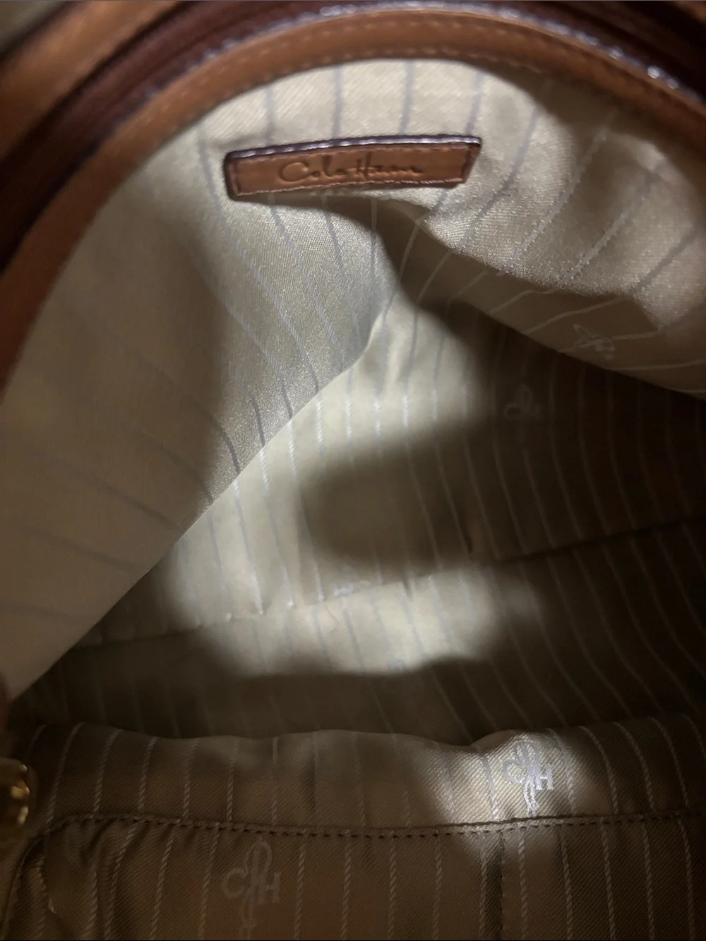 Cole Haan Woven Leather Hobo Bag - Cognac Tan